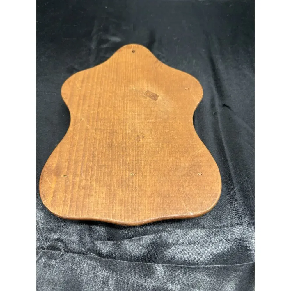 VINTAGE WOOD WALL HANGING Rustic 12 Slot SPOON HOLDER Plate ledge
